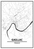 Affiche Carte <br /> Gaillac