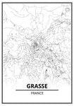 Affiche Carte <br /> Grasse