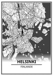 Affiche Carte Ville <Br /> Helsinki 21X30Cm 1700