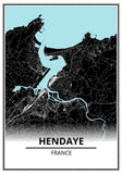 Affiche Carte <br /> Hendaye