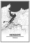 Affiche Carte <br /> Hendaye