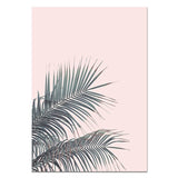 affiche feuille palmier rose