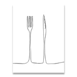 affiche noir et blanc cuisine minimaliste