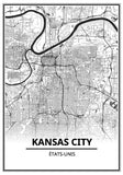 Affiche Carte Ville <br /> Kansas City