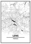 Affiche Carte <br /> Lens