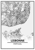 Affiche Carte Ville <Br /> Lisbonne 1700