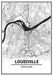 Affiche Carte Ville <br /> Louisville