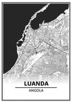 Affiche Carte Ville <br /> Luanda