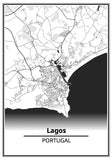 Affiche Carte Ville <br /> Lagos