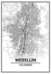 Affiche Carte Ville <br /> Medellin