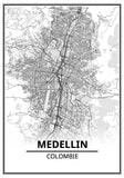 Affiche Carte Ville <br /> Medellin