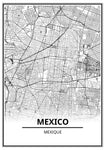 Affiche Carte Ville <br /> Mexico