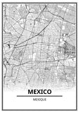 Affiche Carte Ville <br /> Mexico