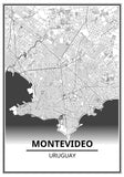 Affiche Carte Ville <br /> Montevideo