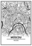 Affiche Carte Ville <Br /> Moscou 21X30Cm 1700