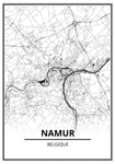 Affiche Carte Ville <br /> Namur
