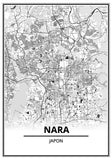 Affiche Carte Ville <br /> Nara