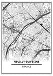 Affiche Carte <br /> Neuilly-sur-Seine