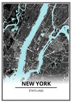 Affiche Carte Ville <br /> New York