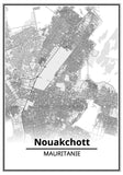 Affiche Carte Ville <br /> Nouakchott
