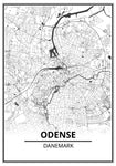 Affiche Carte Ville <br /> Odense