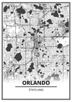 Affiche Carte Ville <br /> Orlando