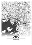 Affiche Carte Ville <Br /> Oslo 21X30Cm 1700