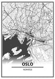Affiche Carte Ville <Br /> Oslo 21X30Cm 1700