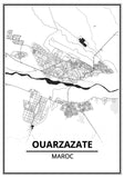 Affiche Carte Ville <br /> Ouarzazate