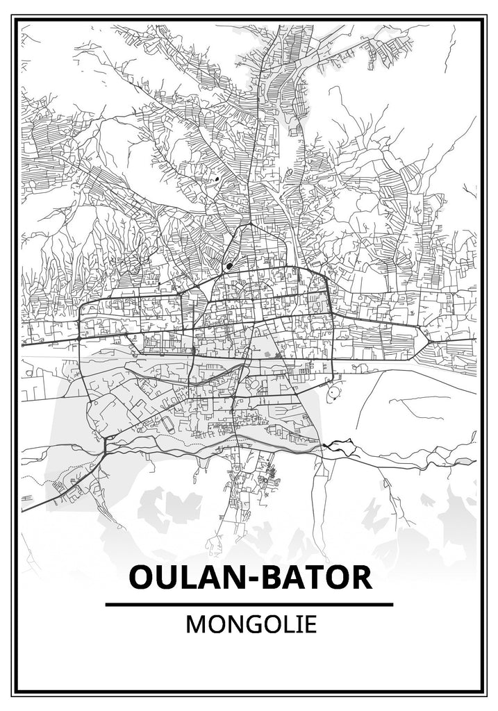 Affiche Carte Oulan Bator Affichea affiche-carte-oulan-bator-affichea