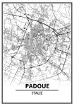 Affiche Carte Ville <br /> Padoue