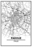 Affiche Carte Ville <br /> Padoue