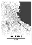 Affiche Carte Ville <br /> Palerme