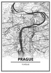 Affiche Carte Ville <Br /> Prague 21X30Cm 1700