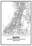 Affiche Carte Ville <br /> Quito