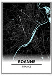 Affiche Carte <br /> Roanne