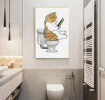 Affiche <br /> Chat aux toilettes