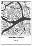 Affiche Carte Ville <Br /> Saint-Pétersbourg 21X30Cm 1700