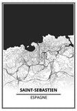 Affiche Carte Ville <br /> Saint-Sebastien