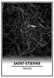 affiche carte saint etienne