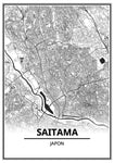 Affiche Carte Ville <br /> Saitama