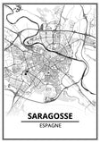 Affiche Carte Ville <br /> Saragosse