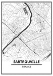 Affiche Carte <br /> Sartrouville