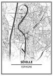 Affiche Carte Ville <br /> Séville