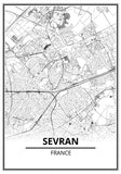 Affiche Carte <br /> Sevran