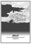 Affiche Carte Ville <br /> Split