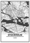 Affiche Carte Ville <Br /> Stockholm 21X30Cm 1700