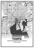 Affiche Carte Ville <br /> Tampa