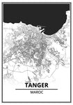 Affiche Carte Ville <br /> Tanger