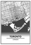 Affiche Carte Ville <Br /> Toronto 1700